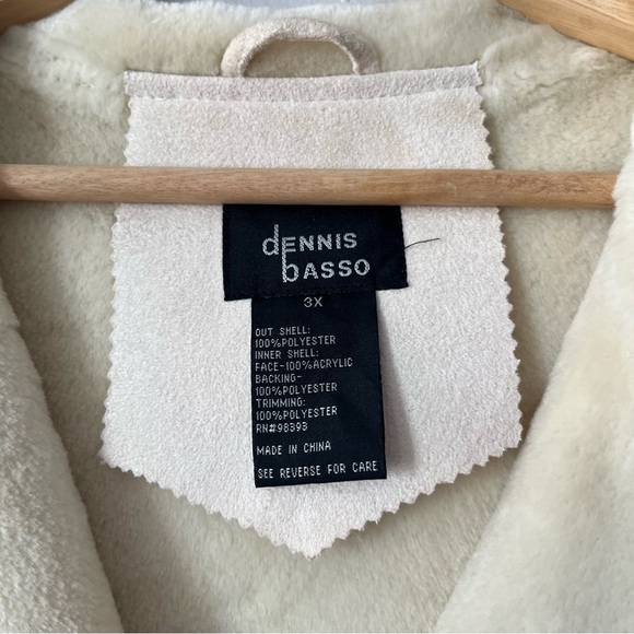 Vintage Dennis Basso long faux shearling coat in ivory cream • Size 3X - Picture 13 of 14